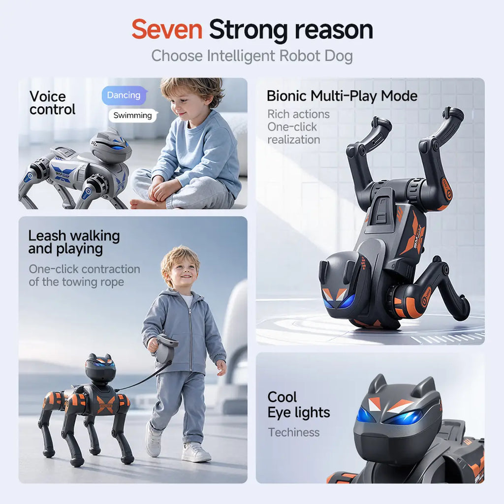 Smart Interactive Robot Dog – Voice Control, Remote Control & Programmable Tricks