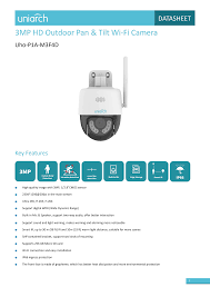 Uniarch Uho-P1A-M3F4D 3MP Outdoor Wi-Fi Pan &amp; Tilt Security Camera